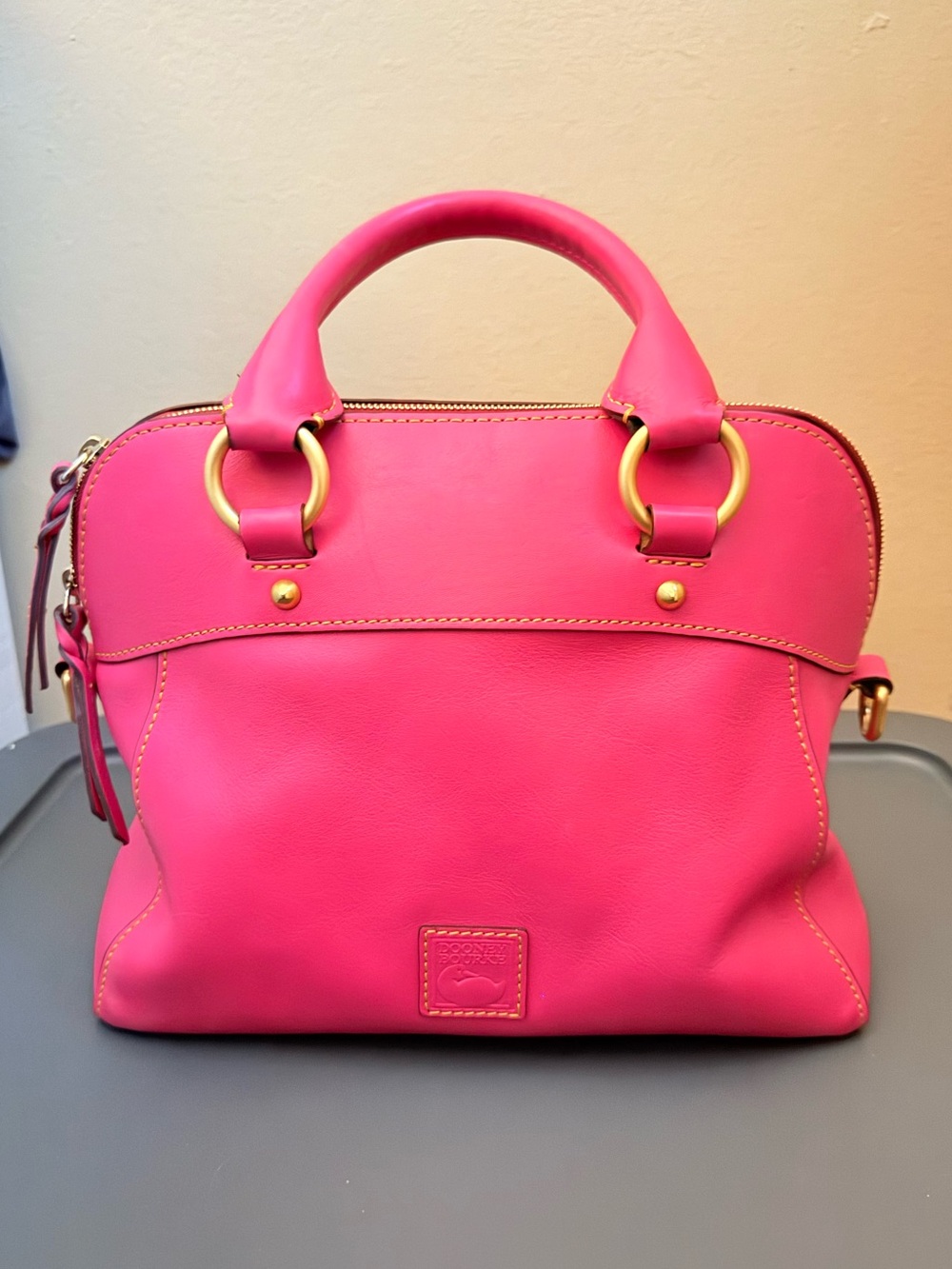 DOONEY & BOURKE Hot Pink Leather Satchel - Picture 3 of 6